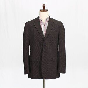 Perry Ellis 44R Brown Striped 2-Button Sport Coat Blazer Jacket P328